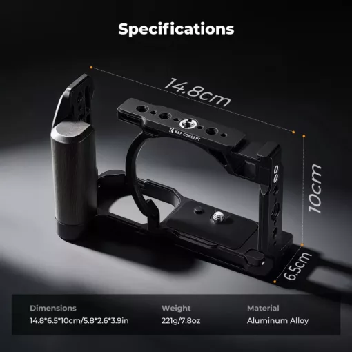 K&F Concept kamera keret, cage, Nikon ZR kompatibilis, ARRI, vakupapucs (KF-31-247)