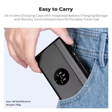 K&F Concept hordozható tripla USB-C akkumulátor töltő, LCD +3db GoPro Hero 13 akkumulátor 2100mAh (KF-28-0087)