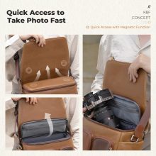 K&F Concept Sling Bag 10L Urban Wander 11, Green, bőrhatású felület, zöld (KF-13-142V3)