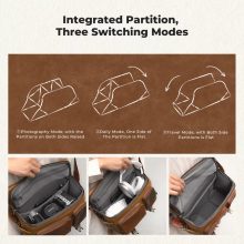 K&F Concept Sling Bag 10L Urban Wander 11, Gobi brown, bőrhatású felület, sötét barna (KF-13-142V1)