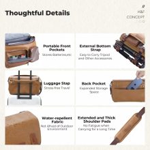 K&F Concept Sling Bag 10L Urban Wander 11, Gobi brown, bőrhatású felület, sötét barna (KF-13-142V1)