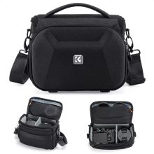 K&F Concept Travel Shoulder Bag oldaltáska, 5L, M, kemény előlapi védőborítás, fekete (KF-13-221)