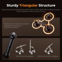 K&F Concept tripla tapadókorong rögzítő készlet, 3db MS44, magic arm, összekötő elemek, 32-110cm rúd (KF-31-197)