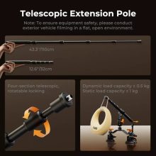 K&F Concept tripla tapadókorong rögzítő készlet, 3db MS44, magic arm, összekötő elemek, 32-110cm rúd (KF-31-197)