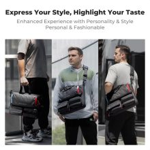 K&F Concept multifunkciós digitális eszköz tároló válltáska, 15,6" laptophoz, fekete (KF-13-225)