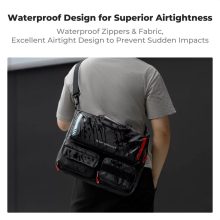 K&F Concept multifunkciós digitális eszköz tároló válltáska, 15,6" laptophoz, fekete (KF-13-225)