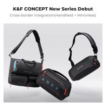 K&F Concept multifunkciós digitális eszköz tároló válltáska, 15,6" laptophoz, fekete (KF-13-225)