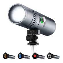 K&F Concept 25W lámpa, WRGB, fókuszálható fény, 20db gobo, 4db szín, 9000mAh, állványmenet, szürke (KF-34-063V1)