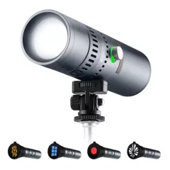   K&F Concept 25W lámpa, WRGB, fókuszálható fény, 20db gobo, 4db szín, 9000mAh, állványmenet, szürke (KF-34-063V1)