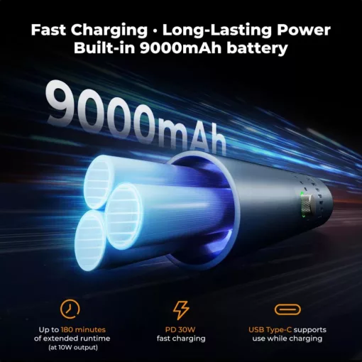 K&F Concept 25W lámpa, WRGB, fókuszálható fény, 20db gobo, 4db szín, 9000mAh, állványmenet, szürke (KF-34-063V1)
