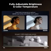 K&F Concept 25W lámpa, WRGB, fókuszálható fény, 20db gobo, 4db szín, 9000mAh, állványmenet, szürke (KF-34-063V1)