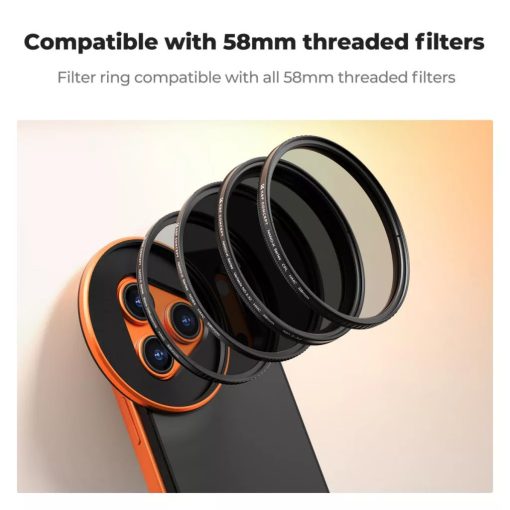 K&F Concept MagSafe szűrőtartó adapter 58 mm CPL szűrővel, iPhone 17 Pro (KF-15-0018)