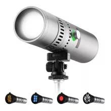 K&F Concept 25W lámpa, WRGB, fókuszálható fény, 20db gobo, 4db szín, 9000mAh, állványmenet, ezüst (KF-34-063)