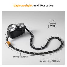 K&F Concept Urban Wander nyakpánt, 1cm x 100cm, kötél-szerű, fekete-fehér (KF-13-196V4)