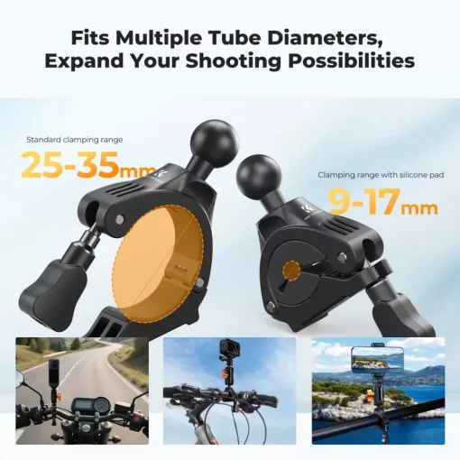 K&F Concept MS-70 csőre szerelhető konzol, telefon és akciókamera tartóval, kerékpár kormányhoz (KF-31-205S1)
