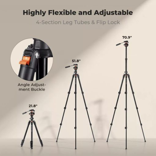 K&F Concept O234A3 + BH-36 videó állvány, telefon adapter (KF-09-179)