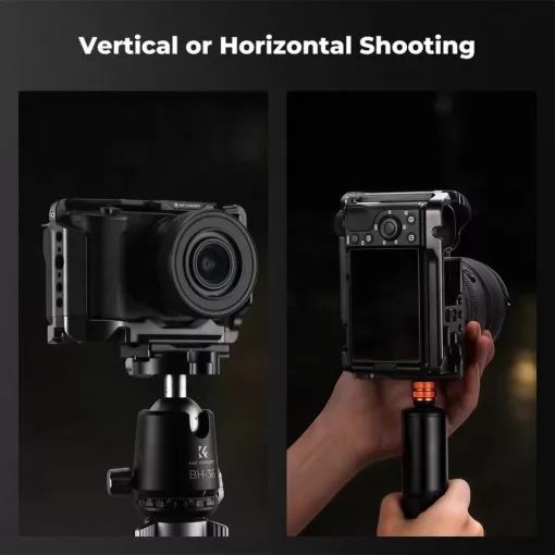 K&F Concept kamera keret, cage, Sony ZV-E10 II kompatibilis, NATO, ARRI, vakupapucs (KF-31-241)