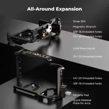 K&F Concept kamera keret, cage, Sony ZV-E1 kompatibilis, NATO, ARRI, vakupapucs (KF-31-242)