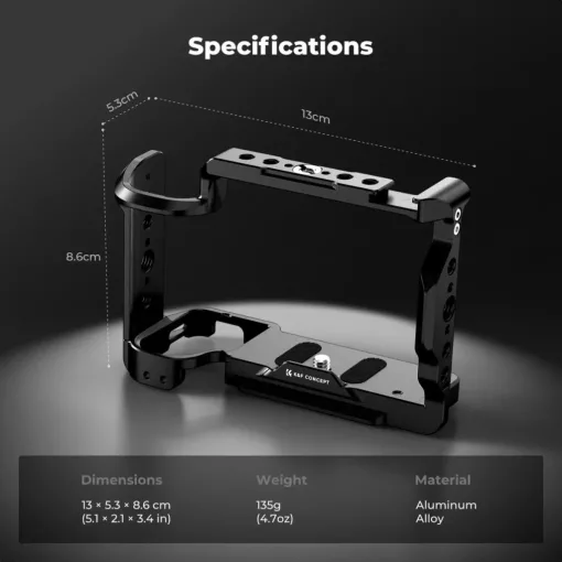 K&F Concept kamera keret, cage, Sony ZV-E1 kompatibilis, NATO, ARRI, vakupapucs (KF-31-242)