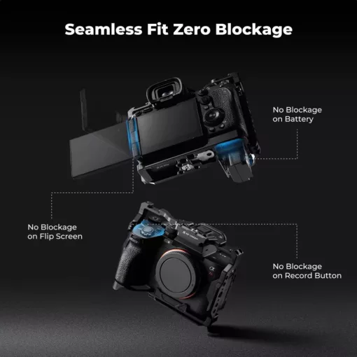 K&F Concept kamera keret, cage, Sony A7M5/A7M4/A7R5 kompatibilis, NATO, ARRI, vakupapucs (KF-31-244)