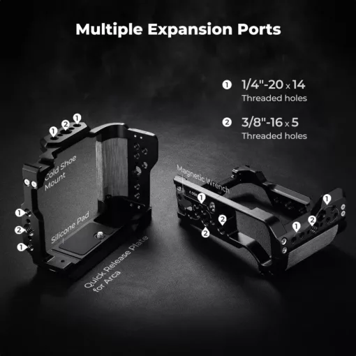 K&F Concept kamera keret, cage, Canon R50V kompatibilis, ARRI, vakupapucs (KF-31-246)