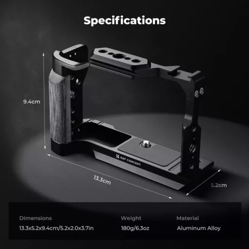 K&F Concept kamera keret, cage, Canon R50V kompatibilis, ARRI, vakupapucs (KF-31-246)
