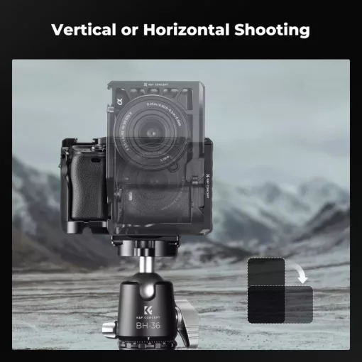 K&F Concept kamera keret, cage, Sony A6000/A6300/A6400 kompatibilis, NATO, ARRI, vakupapucs (KF-31-245)