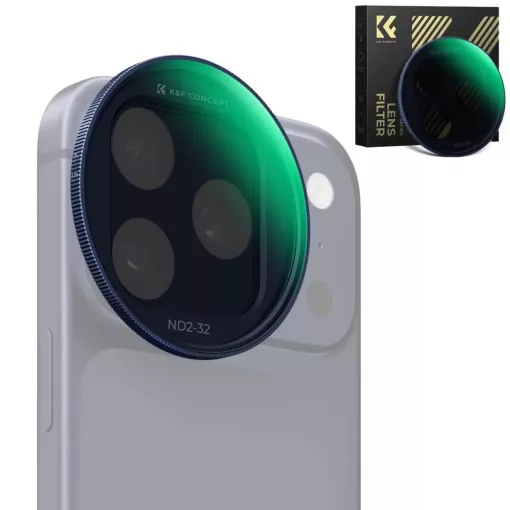 K&F Concept ND2-32 Snap-on szűrő, HD bevonat, vízálló, karcálló, kék, iPhone 17 Pro/Max (KF-15-0050)