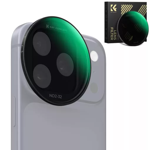 K&F Concept ND2-32 Snap-on szűrő, HD bevonat, vízálló, karcálló, fekete, iPhone 17 Pro/Max (KF-15-0052)