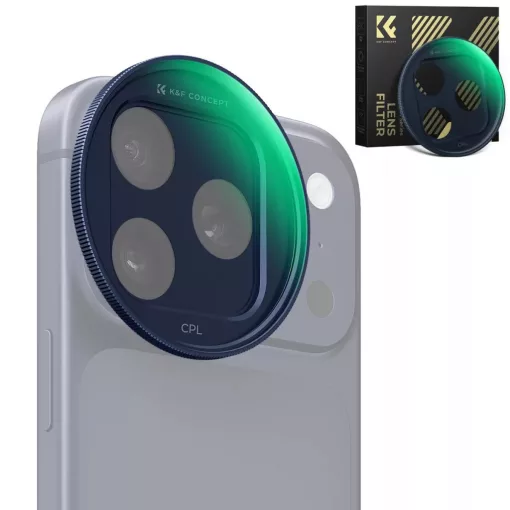 K&F Concept CPL Snap-on szűrő, HD bevonat, vízálló, karcálló, kék, iPhone 17 Pro/Max (KF-15-0055)