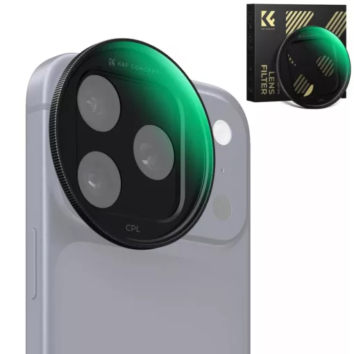K&F Concept CPL Snap-on szűrő, HD bevonat, vízálló, karcálló, fekete, iPhone 17 Pro/Max (KF-15-0056)