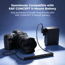 K&F Concept Canon LP-E6P vakakku D-Tap tápkábellel, LP-E6NH/LP-E6N/LP-E6 kompatibilis (KF-28-0153)
