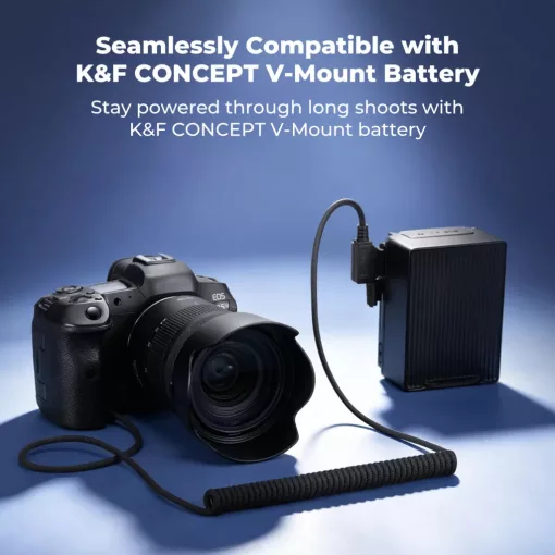 K&F Concept Canon LP-E6P vakakku D-Tap tápkábellel, LP-E6NH/LP-E6N/LP-E6 kompatibilis (KF-28-0153)
