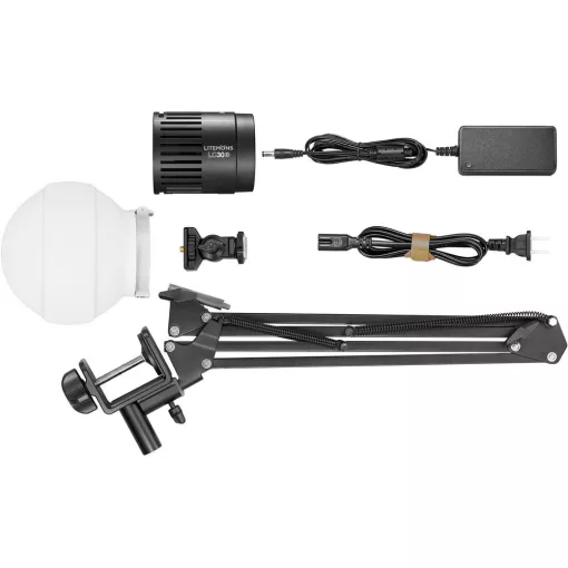 Godox LC30D-K1 Litemons LED Vlogger szett asztali állvánnyal, dome diffúzorral (5600K-30W) 