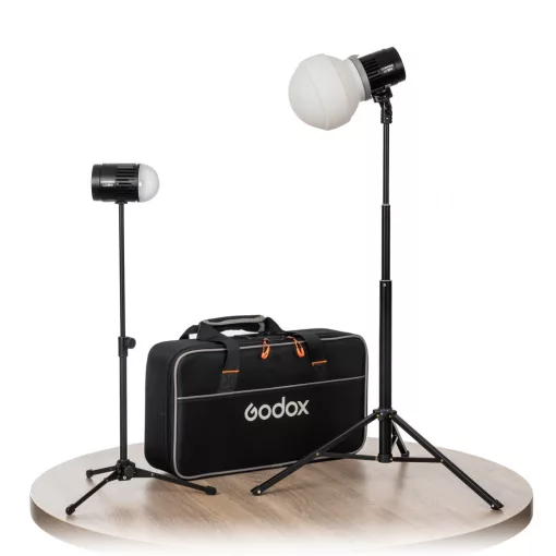 Godox LC30D-K2 Litemons Dupla LED Vlogger szett asztali állvánnyal, dome diffúzorral (5600K-30W) 
