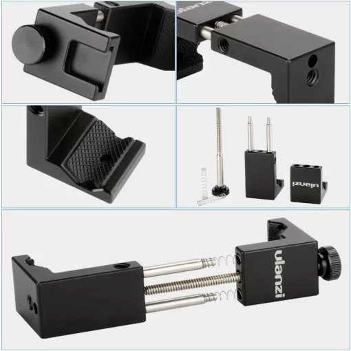 Ulanzi ST-02S alumínium telefon adapter, vakupapucs csatlakozóval, fekete (UL-0849)