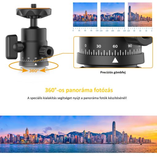 ULANZI VIJIM LS03 asztalra rögzíthető teleszkópos állvány 1/4-es gömbfejjel, mobiltelefon tartóval (UL-2574)