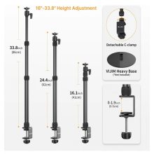 Ulanzi Vijim LS11 asztalra rögzíthető telefon és DSLR kamera állvány kiegészítő karral (2685)