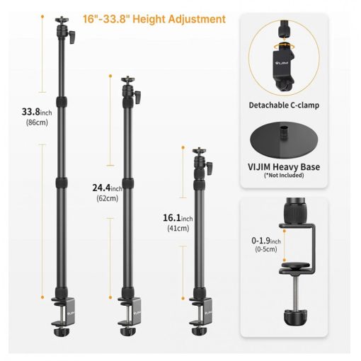 Ulanzi Vijim LS11 asztalra rögzíthető telefon és DSLR kamera állvány kiegészítő karral (2685)