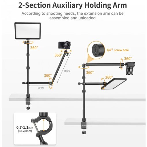Ulanzi Vijim LS11 asztalra rögzíthető telefon és DSLR kamera állvány kiegészítő karral (2685)