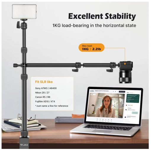 Ulanzi Vijim LS11 asztalra rögzíthető telefon és DSLR kamera állvány kiegészítő karral (2685)