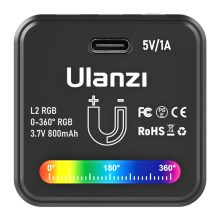 Ulanzi L2 RGB COB LED, vízálló IP68, 11 effekt , 800mAh, Oled kijelző, mágneses váz, 4cm (UL-2878)