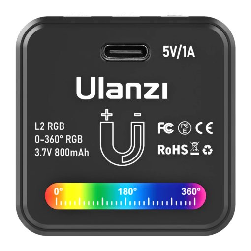 Ulanzi L2 RGB COB LED, vízálló IP68, 11 effekt , 800mAh, Oled kijelző, mágneses váz, 4cm (UL-2878)