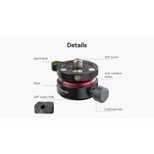 Ulanzi TT37 vízszintező mini állványfej, 3/8" és 1/4" (UL-T065GBB1)