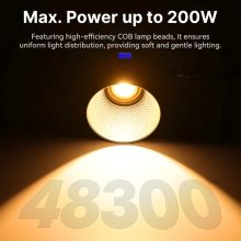 Ulanzi 200W bi-color COB led lámpa, 2700K-6500K, 95CRI, 6 effekt, V-Mount, APP vezérlés, Bowens (UL-L079CNA1)