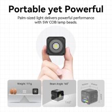 Ulanzi L3 Bi-Color COB, RGB Led, vízálló IP68, 20 effekt , 800mAh, Oled kijelző, mágneses váz, 4cm (UL-L052GBB1)