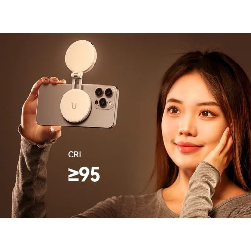 Ulanzi LM19 Magsafe mágneses csatlakozású kör LED lámpa, összecsukható, 400mAh, fehér (UL-L015)