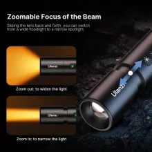 Ulanzi LM07 LED lámpa, zseblámpa forma, fókuszálható fény, időjárás álló, 2000mAh, állványmenet (UL-L031GBB1)
