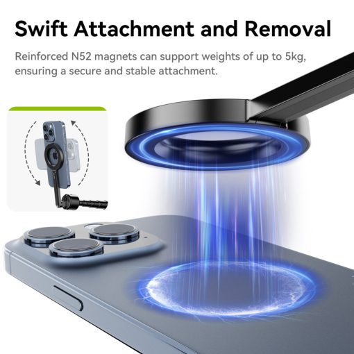 Ulanzi Magnetic Selfie Stick Max állvány, 164 cm selfie állvány, Magsafe telefon adapter, bluetooth (UL-M001B)