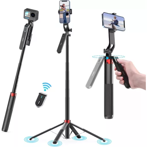 Ulanzi MA09 v2 selfie állvány, monopod telefonokhoz, bluetooth kioldó, 180cm max magasság (UL-M013GBB2)
